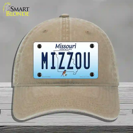 Mizzou Missouri Novelty License Plate Hat Unconstructed Cotton / Khaki