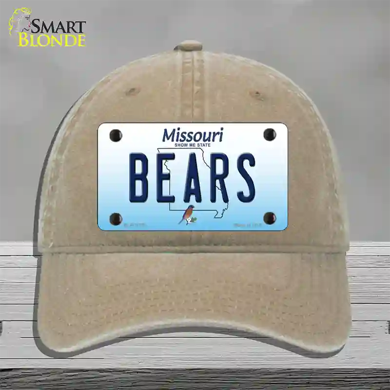 Bears Missouri Novelty License Plate Hat Unconstructed Cotton / Khaki