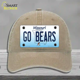 Go Bears Missouri Novelty License Plate Hat Unconstructed Cotton / Khaki