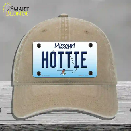 Hottie Missouri Novelty License Plate Hat Unconstructed Cotton / Khaki