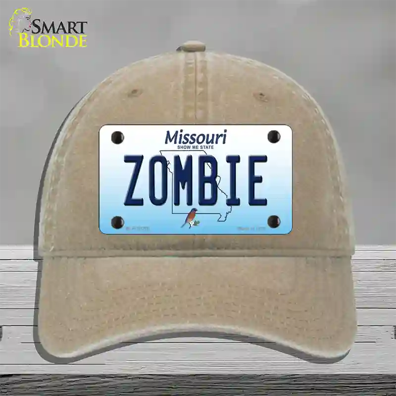 Zombie Missouri Novelty License Plate Hat Unconstructed Cotton / Khaki