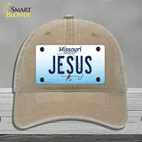 Jesus Missouri Novelty License Plate Hat Unconstructed Cotton / Khaki