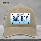 Bad Boy Missouri Novelty License Plate Hat Unconstructed Cotton / Khaki