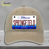 Springfield Illinois Novelty License Plate Hat Unconstructed Cotton / Khaki