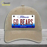 Go Bears Illinois Novelty License Plate Hat Unconstructed Cotton / Khaki