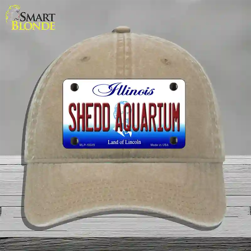 Shedd Aquarium Illinois Novelty License Plate Hat Unconstructed Cotton / Khaki