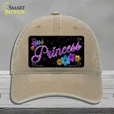 Princess Glitter Novelty License Plate Hat Unconstructed Cotton / Khaki