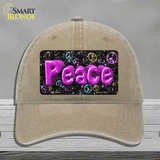 Peace Novelty License Plate Hat Unconstructed Cotton / Khaki