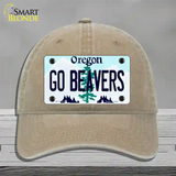 Go Beavers Oregon Novelty License Plate Hat Unconstructed Cotton / Khaki