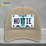 Hottie Oregon Novelty License Plate Hat Unconstructed Cotton / Khaki