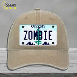 Zombie Oregon Novelty License Plate Hat Unconstructed Cotton / Khaki