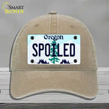 Spoiled Oregon Novelty License Plate Hat Unconstructed Cotton / Khaki