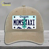 Moms Taxi Oregon Novelty License Plate Hat Unconstructed Cotton / Khaki