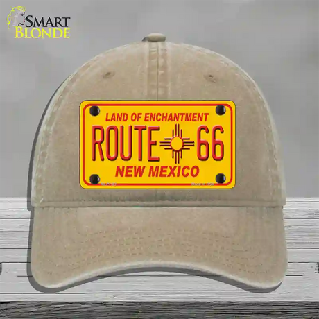 Route 66 New Mexico Novelty License Plate Hat Unconstructed Cotton / Khaki