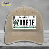 Zombie Maine Novelty License Plate Hat Unconstructed Cotton / Khaki