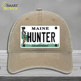 Hunter Maine Novelty License Plate Hat Unconstructed Cotton / Khaki