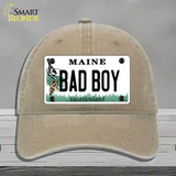 Bad Boy Maine Novelty License Plate Hat Unconstructed Cotton / Khaki