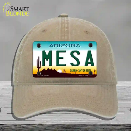 Mesa Arizona Novelty License Plate Hat Unconstructed Cotton / Khaki