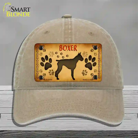 Boxer Novelty License Plate Hat Unconstructed Cotton / Khaki