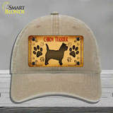 Cairn Terrier Novelty License Plate Hat Unconstructed Cotton / Khaki