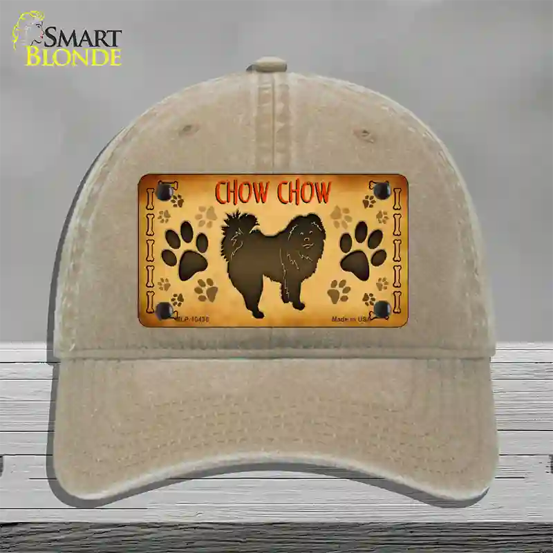 Chow Chow Novelty License Plate Hat Unconstructed Cotton / Khaki