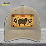 Collie Novelty License Plate Hat Unconstructed Cotton / Khaki