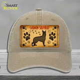 German Shepherd Novelty License Plate Hat Unconstructed Cotton / Khaki