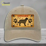 Golden Retriever Novelty License Plate Hat Unconstructed Cotton / Khaki