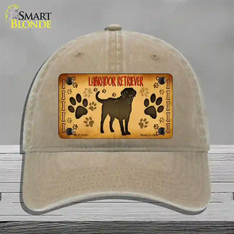 Labrador Retriever Novelty License Plate Hat Unconstructed Cotton / Khaki