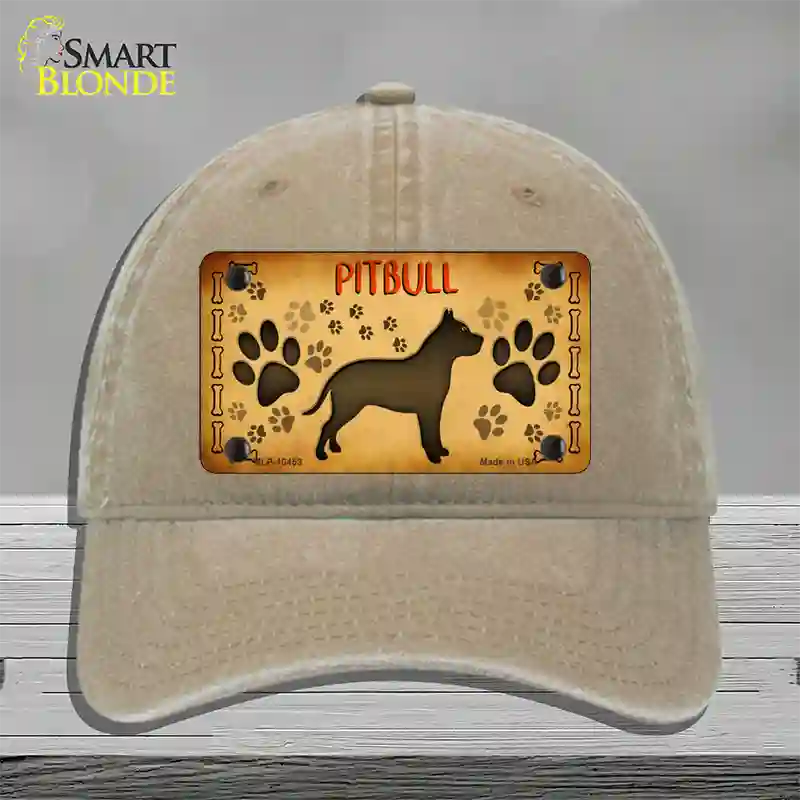 Pitbull Novelty License Plate Hat Unconstructed Cotton / Khaki