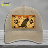 Saint Bernard Novelty License Plate Hat Unconstructed Cotton / Khaki