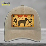 Siberian Husky Novelty License Plate Hat Unconstructed Cotton / Khaki