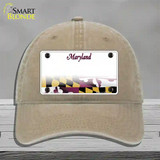 Maryland State Blank Novelty License Plate Hat Unconstructed Cotton / Khaki