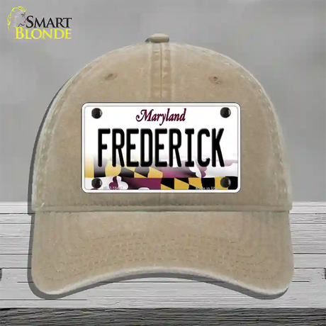 Frederick Maryland Novelty License Plate Hat Unconstructed Cotton / Khaki