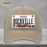 Rockville Maryland Novelty License Plate Hat Unconstructed Cotton / Khaki