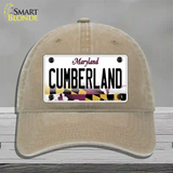 Cumberland Maryland Novelty License Plate Hat Unconstructed Cotton / Khaki