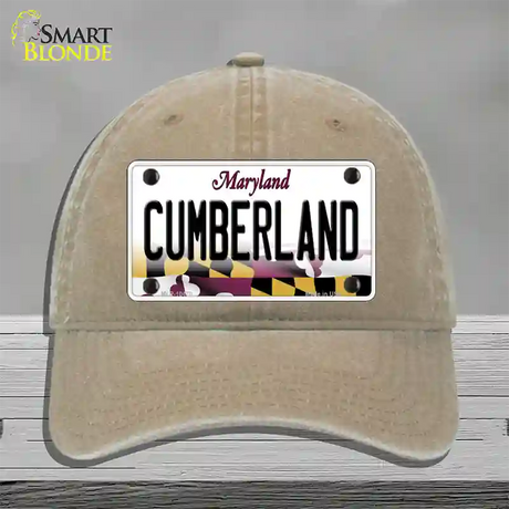 Cumberland Maryland Novelty License Plate Hat Unconstructed Cotton / Khaki