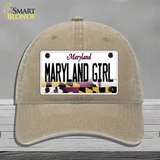 Maryland Girl Maryland Novelty License Plate Hat Unconstructed Cotton / Khaki