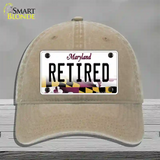 Retired Maryland Novelty License Plate Hat Unconstructed Cotton / Khaki