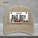 Bad Boy Maryland Novelty License Plate Hat Unconstructed Cotton / Khaki