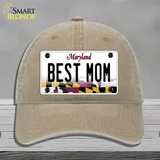 Best Mom Maryland Novelty License Plate Hat Unconstructed Cotton / Khaki