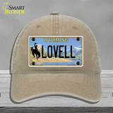 Lovell Wyoming Novelty License Plate Hat Unconstructed Cotton / Khaki