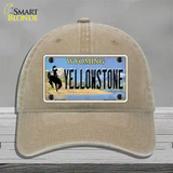 Yellowstone Wyoming Novelty License Plate Hat Unconstructed Cotton / Khaki