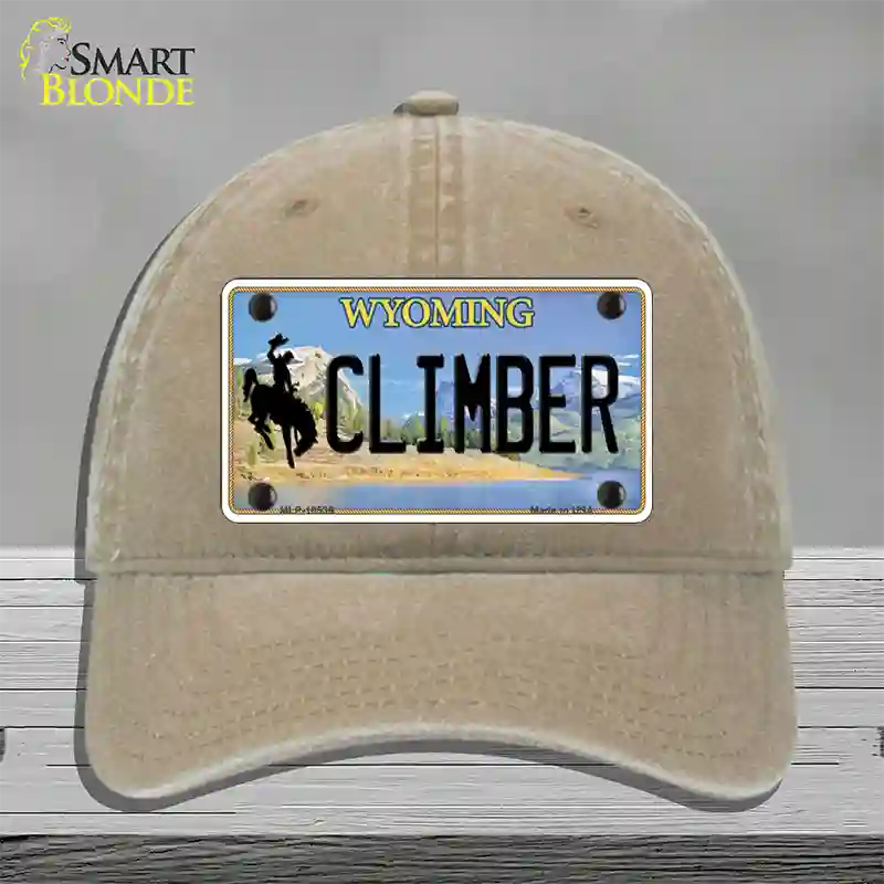 Climber Wyoming Novelty License Plate Hat Unconstructed Cotton / Khaki