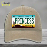 Princess Arizona Novelty License Plate Hat Unconstructed Cotton / Khaki