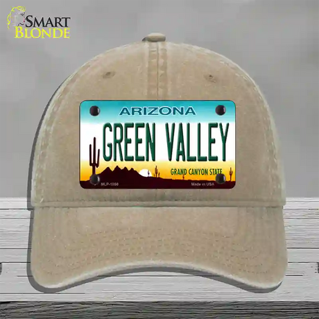 Green Valley Arizona Novelty License Plate Hat Unconstructed Cotton / Khaki