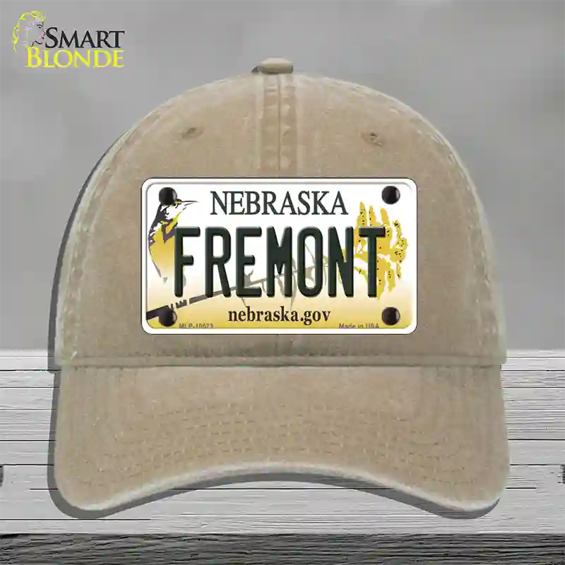 Fremont Nebraska Novelty License Plate Hat Unconstructed Cotton / Khaki