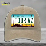 Tour Az Novelty License Plate Hat Unconstructed Cotton / Khaki