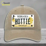 Hottie Nebraska Novelty License Plate Hat Unconstructed Cotton / Khaki