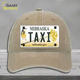 Taxi Nebraska Novelty License Plate Hat Unconstructed Cotton / Khaki